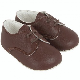Baby Boys Brown Matt Lace Up Shoes 'Baypods'